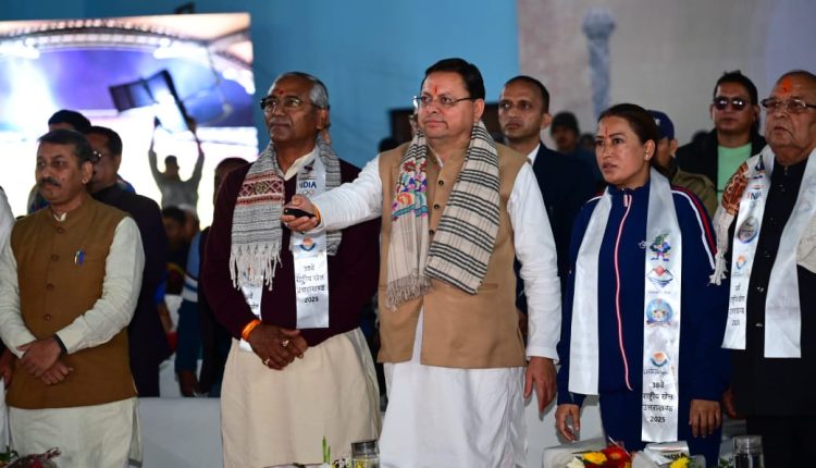 Pushkar Singh Dhami and Sports Minister Rekha Arya